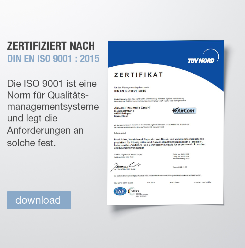 Zertifikat TÜV Nord 9001